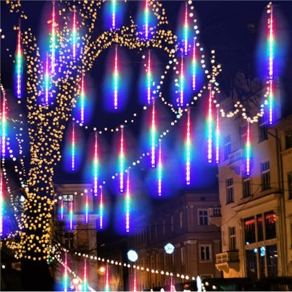 Holiday Meteor Shower Rain Light 8 Tube 192 Led 3cm Waterfall Raindrop Icicle Christmas Poshmark